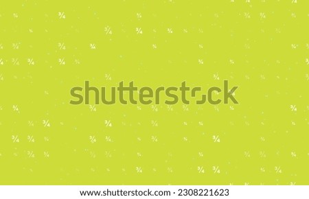 Seamless background pattern of evenly spaced white three quarters symbols of different sizes and opacity. Vector illustration on lime background with stars
