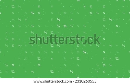 Seamless background pattern of evenly spaced white three quarters symbols of different sizes and opacity. Vector illustration on green background with stars