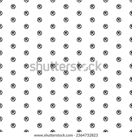 Square seamless background pattern from geometric shapes. The pattern is evenly filled with black no right turn signs. Vector illustration on white background