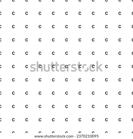 Square seamless background pattern from geometric shapes. The pattern is evenly filled with black capital letter C symbols. Vector illustration on white background