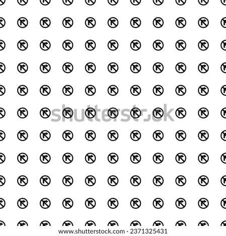 Square seamless background pattern from black no right turn signs. The pattern is evenly filled. Vector illustration on white background