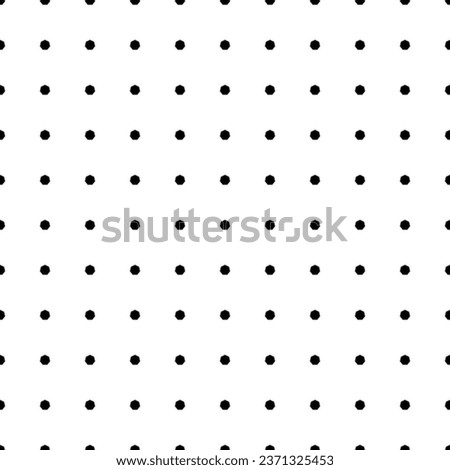 Square seamless background pattern from geometric shapes. The pattern is evenly filled with small black heptagon symbols. Vector illustration on white background