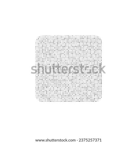 The rounded square symbol filled with black dots. Pointillism style. Vector illustration on white background