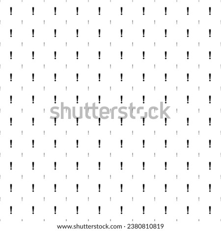 Square seamless background pattern from geometric shapes are different sizes and opacity. The pattern is evenly filled with black exclamation symbols. Vector illustration on white background