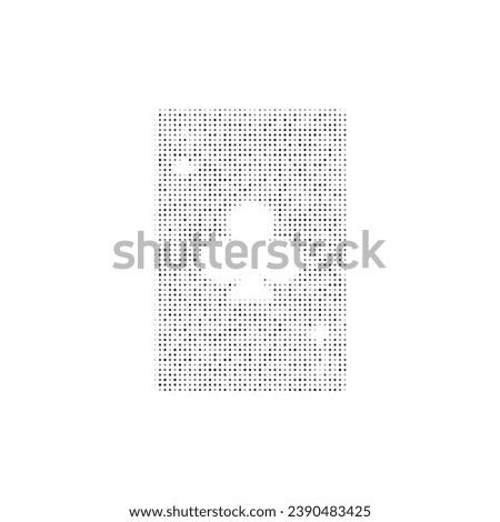 The ace of clubs symbol filled with black dots. Pointillism style. Vector illustration on white background
