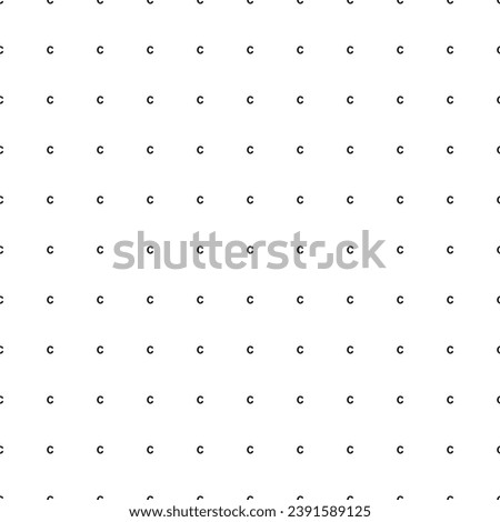 Square seamless background pattern from black capital letter C symbols. The pattern is evenly filled. Vector illustration on white background