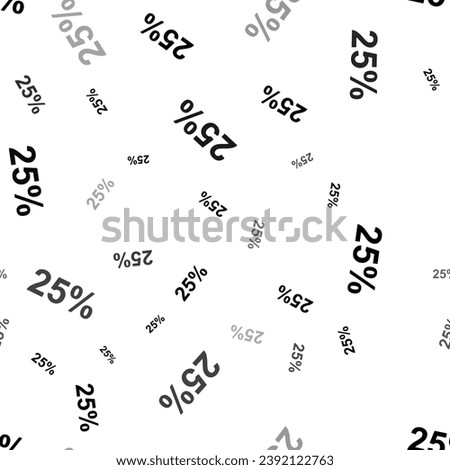 Seamless vector pattern with 25 percent symbols, creating a creative monochrome background with rotated elements. Vector illustration on white background