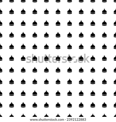 Square seamless background pattern from black reception bell symbols. The pattern is evenly filled. Vector illustration on white background