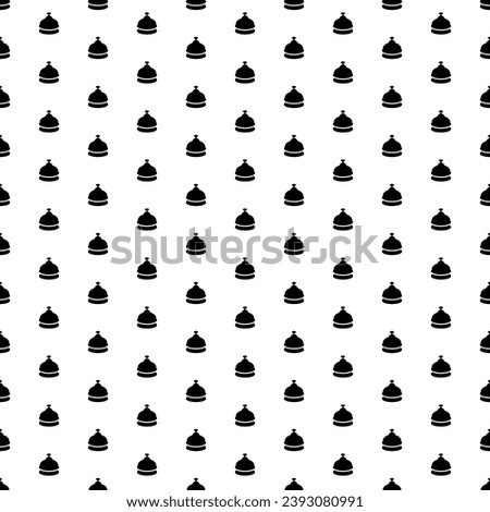Square seamless background pattern from black reception bell symbols. The pattern is evenly filled. Vector illustration on white background