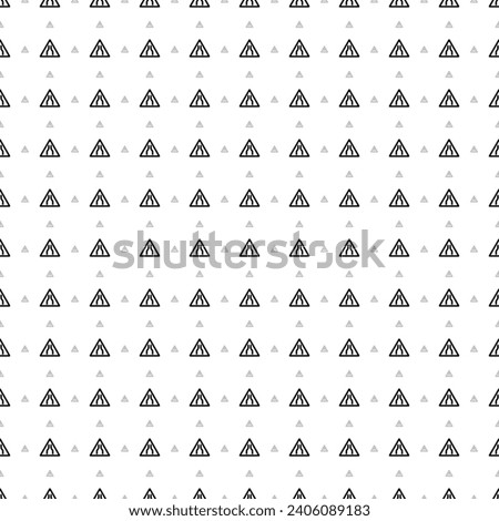 Square seamless background pattern from geometric shapes are different sizes and opacity. The pattern is evenly filled with big black road narrowing signs. Vector illustration on white background