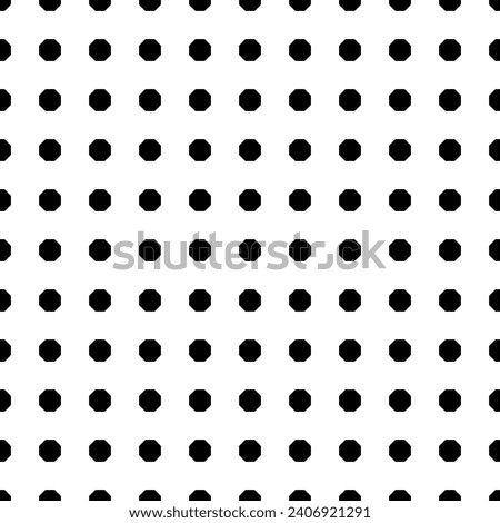 Square seamless background pattern from black octagon symbols. The pattern is evenly filled. Vector illustration on white background