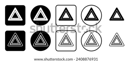 Icon set of emergency stop sign. Filled, outline, black and white icons set, flat style.  Vector illustration on white background
