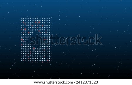 On the left is the ace of clubs symbol filled with white dots. Background pattern from dots and circles of different shades. Vector illustration on blue background with stars