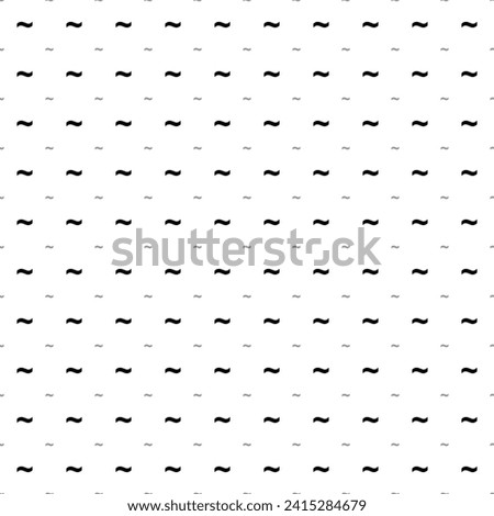 Square seamless background pattern from black tilde symbols are different sizes and opacity. The pattern is evenly filled. Vector illustration on white background