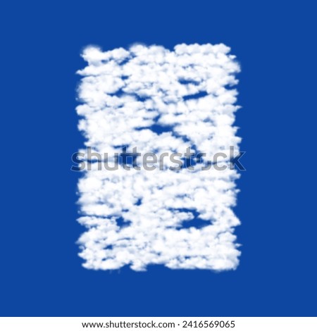 Clouds in the shape of a seven of clubs playing card on a blue sky background. A symbol consisting of clouds in the center. Vector illustration on blue background