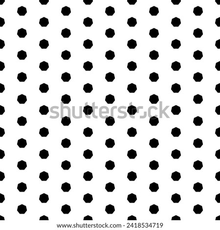 Square seamless background pattern from geometric shapes. The pattern is evenly filled with big black heptagon symbols. Vector illustration on white background