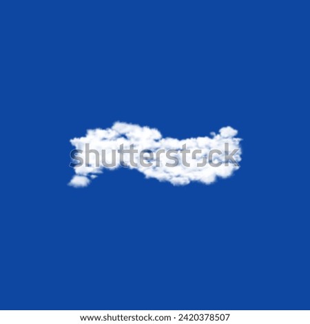 Clouds in the shape of a tilde symbol on a blue sky background. A symbol consisting of clouds in the center. Vector illustration on blue background