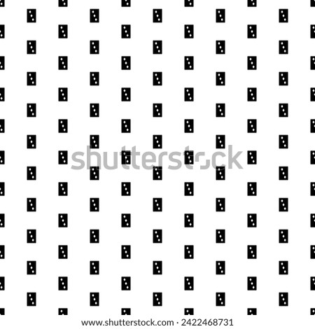 Square seamless background pattern from geometric shapes. The pattern is evenly filled with big black Three of diamonds playing cards. Vector illustration on white background