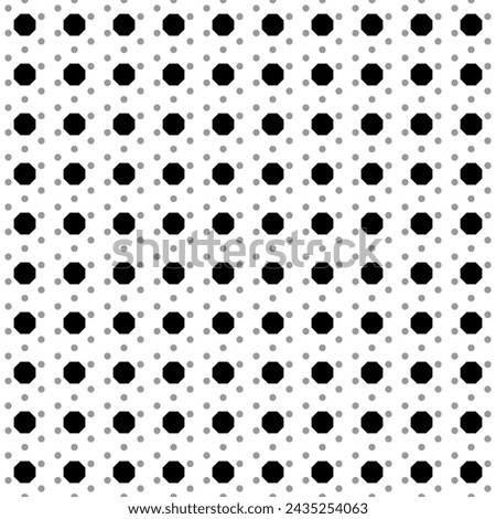 Square seamless background pattern from geometric shapes are different sizes and opacity. The pattern is evenly filled with big black octagon symbols. Vector illustration on white background
