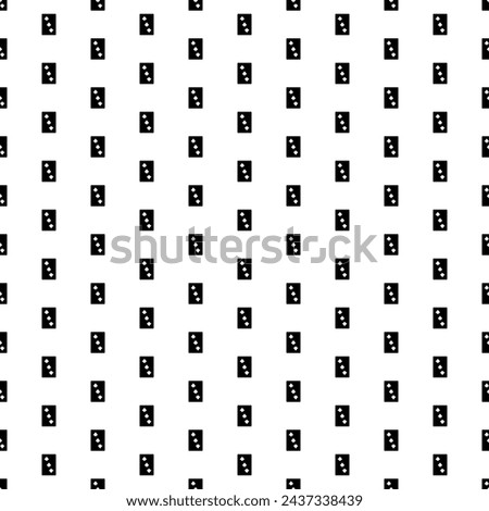 Square seamless background pattern from geometric shapes. The pattern is evenly filled with big black Three of Spades playing cards. Vector illustration on white background