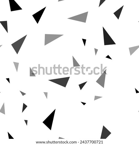 Seamless vector pattern with right triangle symbols, creating a creative monochrome background with rotated elements. Vector illustration on white background