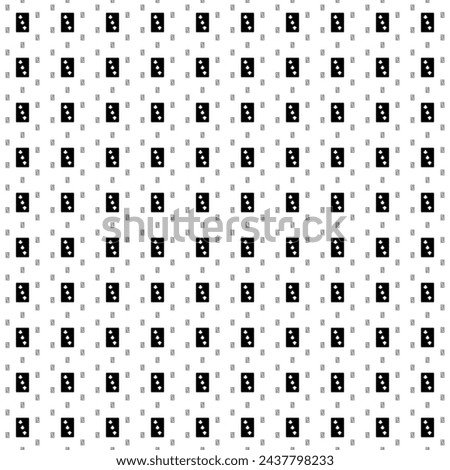 Square seamless background pattern from black Three of Clubs playing cards are different sizes and opacity. The pattern is evenly filled. Vector illustration on white background