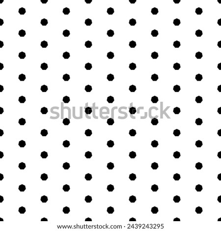 Square seamless background pattern from black heptagon symbols. The pattern is evenly filled. Vector illustration on white background