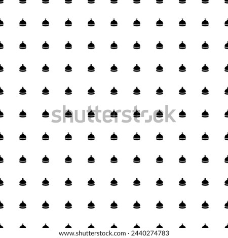 Square seamless background pattern from geometric shapes. The pattern is evenly filled with black reception bell symbols. Vector illustration on white background