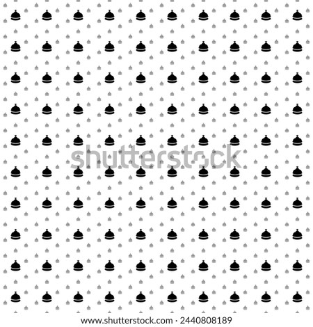 Square seamless background pattern from geometric shapes are different sizes and opacity. The pattern is evenly filled with black reception bell symbols. Vector illustration on white background