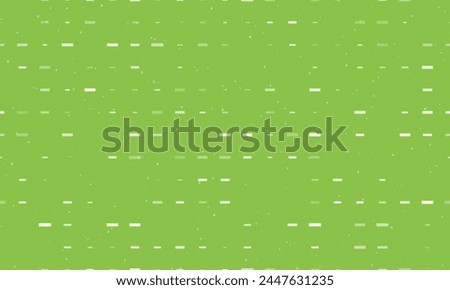 Seamless background pattern of evenly spaced white minus symbols of different sizes and opacity. Vector illustration on light green background with stars