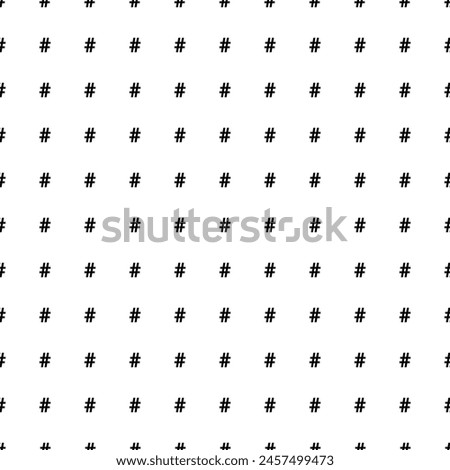 Square seamless background pattern from geometric shapes. The pattern is evenly filled with big black hash symbols. Vector illustration on white background