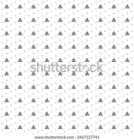 Square seamless background pattern from black road narrowing signs are different sizes and opacity. The pattern is evenly filled. Vector illustration on white background