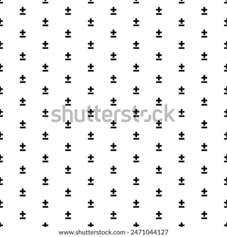 Square seamless background pattern from black plus–minus signs. The pattern is evenly filled. Vector illustration on white background