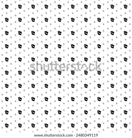 Square seamless background pattern from geometric shapes are different sizes and opacity. The pattern is evenly filled with black two aces symbols. Vector illustration on white background