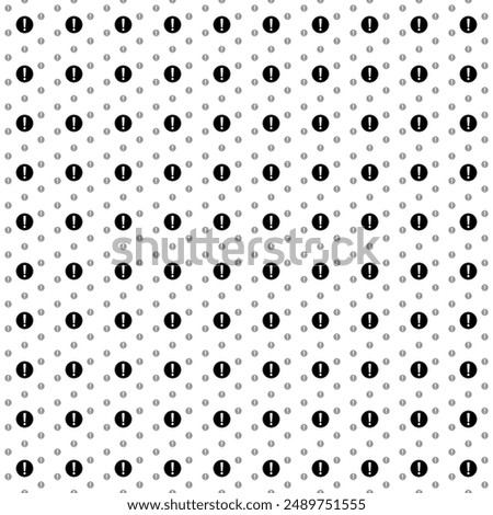 Square seamless background pattern from geometric shapes are different sizes and opacity. The pattern is evenly filled with black attention symbols. Vector illustration on white background