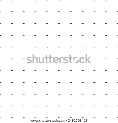 Square seamless background pattern from geometric shapes. The pattern is evenly filled with small black tilde symbols. Vector illustration on white background