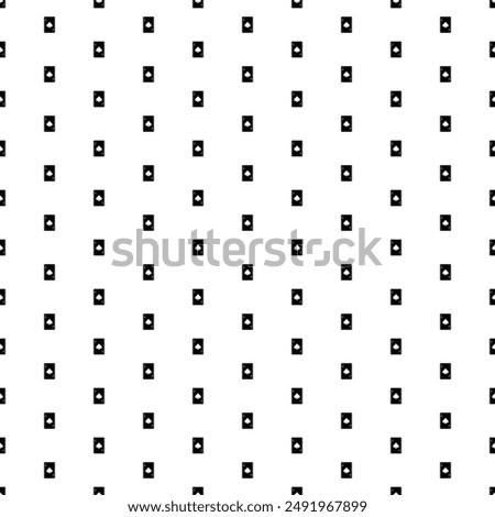 Square seamless background pattern from geometric shapes. The pattern is evenly filled with black ace of spades cards. Vector illustration on white background