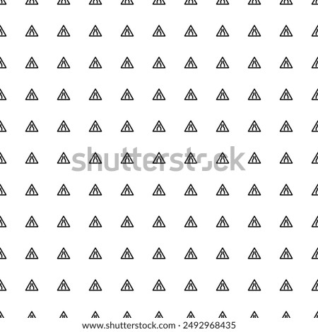 Square seamless background pattern from geometric shapes. The pattern is evenly filled with big black road narrowing signs. Vector illustration on white background