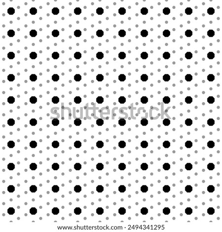 Square seamless background pattern from geometric shapes are different sizes and opacity. The pattern is evenly filled with black octagon symbols. Vector illustration on white background