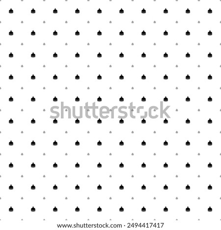 Square seamless background pattern from geometric shapes are different sizes and opacity. The pattern is evenly filled with small black reception bell symbols. Vector illustration on white background