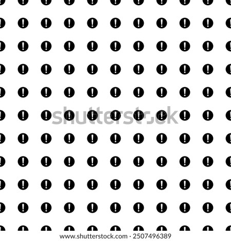 Square seamless background pattern from geometric shapes. The pattern is evenly filled with big black attention symbols. Vector illustration on white background