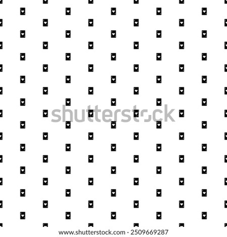 Square seamless background pattern from geometric shapes. The pattern is evenly filled with black ace of heart cards. Vector illustration on white background