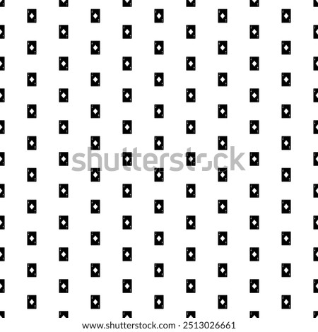 Square seamless background pattern from geometric shapes. The pattern is evenly filled with big black ace of diamond cards. Vector illustration on white background