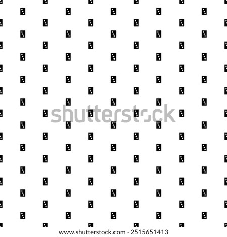 Square seamless background pattern from geometric shapes. The pattern is evenly filled with black Three of Spades playing cards. Vector illustration on white background