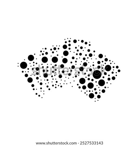 A large playing cards symbol in the center made in pointillism style. The center symbol is filled with black circles of various sizes. Vector illustration on white background