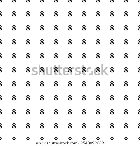 Square seamless background pattern from geometric shapes. The pattern is evenly filled with black number eight symbols. Vector illustration on white background