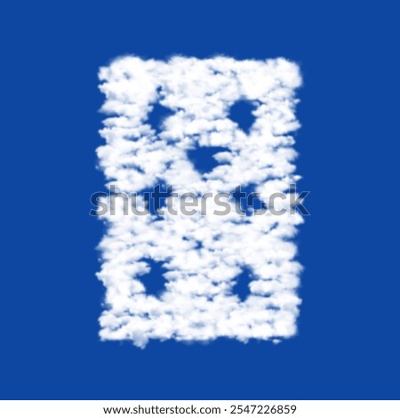 Clouds in the shape of a seven of diamonds playing card on a blue sky background. A symbol consisting of clouds in the center. Vector illustration on blue background