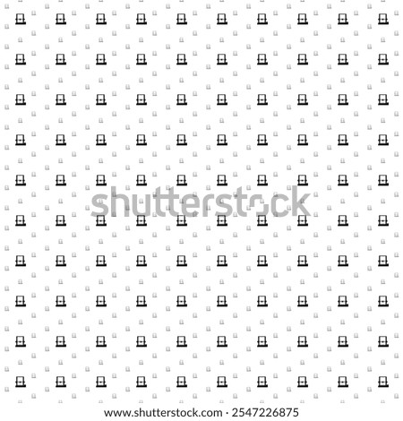 Square seamless background pattern from black 3D printer symbols are different sizes and opacity. The pattern is evenly filled. Vector illustration on white background