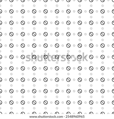 Square seamless background pattern from black no parking signs are different sizes and opacity. The pattern is evenly filled. Vector illustration on white background