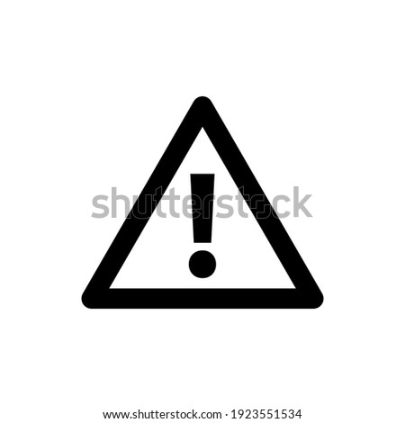 Flat vector warning sign isolated on white background